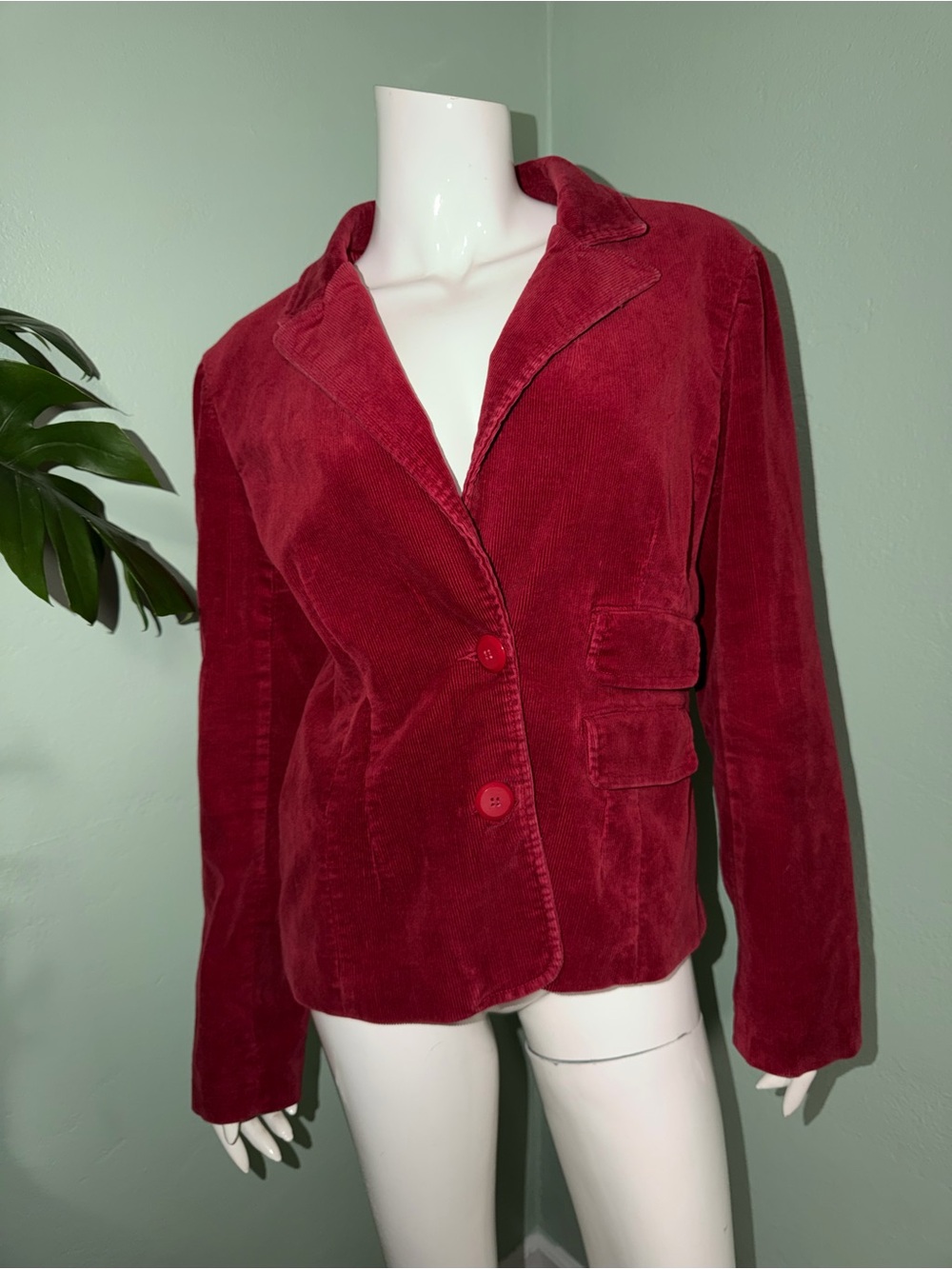 INC International Concepts Red Corduroy Blazer